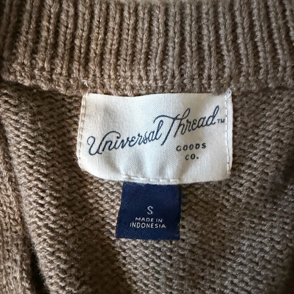 Universal Thread Brown Button-Up thick sweater cu… - image 5